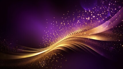 Fototapeta na wymiar A gold and purple abstract sparkle background. Generative AI. 