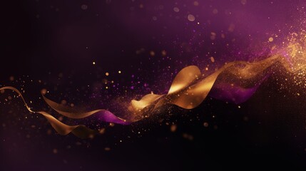 Obraz na płótnie Canvas A gold and purple abstract sparkle background. Generative AI. 