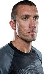 Obraz premium Close-up of serious rugby player looking away