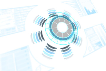 Obraz premium Digitally generated image of volume knob with graph