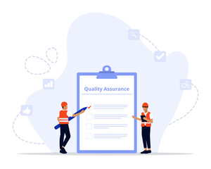 Qa engineers concept illustration. Quality control engineers illustration
