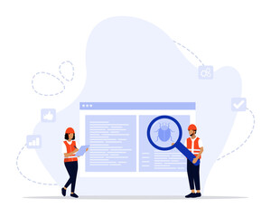 Qa engineers concept illustration. Quality control engineers illustration
