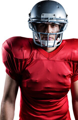 Portrait of determined American football player