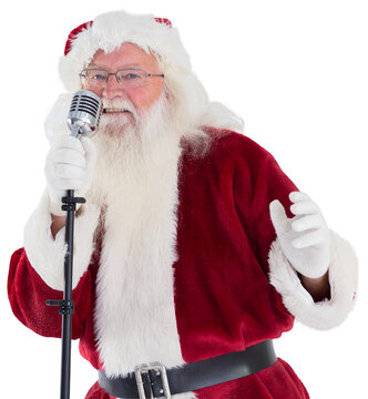 Santa Claus is singing Christmas songs