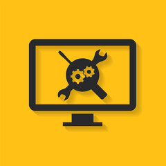 Computer repair icon for web and mobile. - Vector.