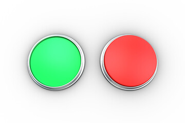 Red and green push buttons