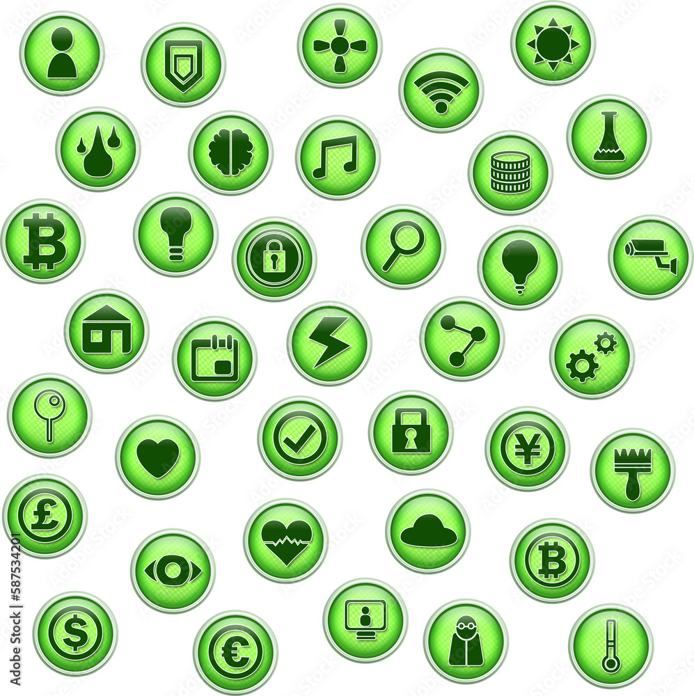 Poster vector set of different icons