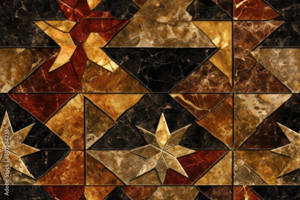 Poster abstract pattern featuring various shapes and sizes. generative ai