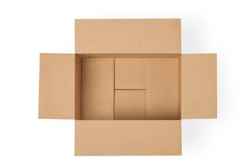 Cardboard box for delivery, parcels. Isolated on white background