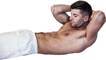 Man doing abdominal crunches
