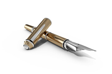 Digital image of gold colored fountain pen