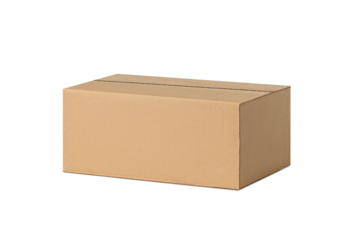 Cardboard box closed for delivery, parcels. On an empty background. PNG