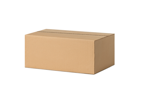 Cardboard box closed for delivery, parcels. On an empty background. PNG
