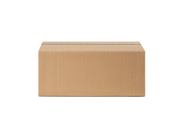 Cardboard box closed for delivery, parcels. On an empty background. PNG