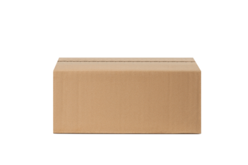 Cardboard box closed for delivery, parcels. On an empty background. PNG