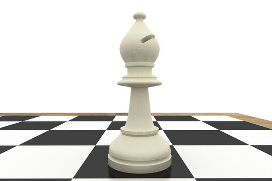 White bishop on chess board