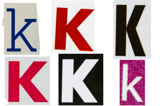 Letter k magazine cut out font, ransom letter, isolated collage elements for text alphabet, ransom note