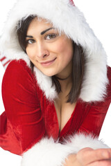 Pretty girl smiling in santa outfit