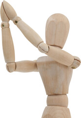 Wooden figurine standing with both the hands joined