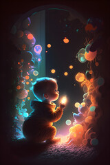 Credible_baby_illustration_focus_care_simple_rigid_full_artistic