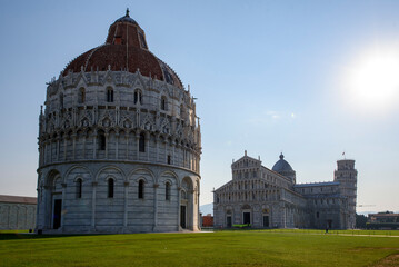 Pisa baptistery and Pisa cathedral, Tuscany, Italy