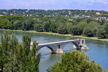 Fototapeta na wymiar Pont d'Avignon was a medieval bridge across the Rhône, Avignon, France