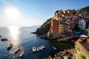 Fototapeta na wymiar Riomaggiore, one of the five famous coastal village in the Cinque Terre National Park, Liguria, Italy