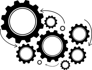 Composite image of gears