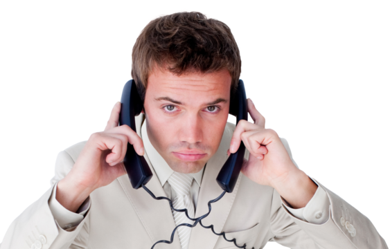 Handsome businessman having a phone call