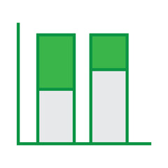 Green bar graph against white background