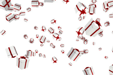 White and red christmas presents