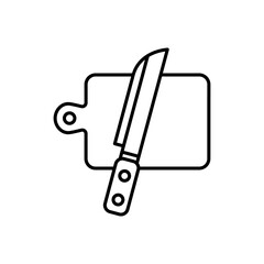 Knife and cutting board line icon