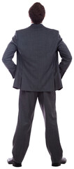 Businessman standing with hands on hips