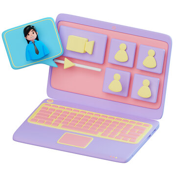 Video Meeting 3d Illustration