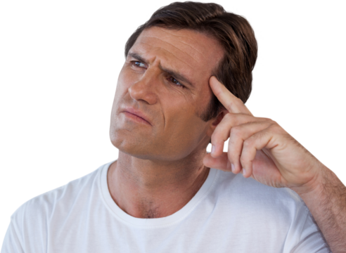 Thoughtful mature man