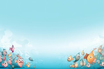 Fototapeta premium cute cartoon fish background