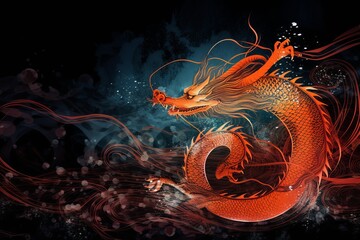 red dragon underwater