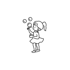line logo of girl playing