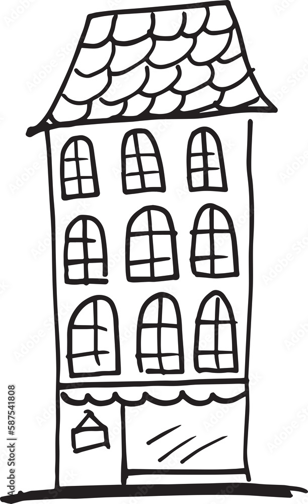 Aufkleber digital composite image of building