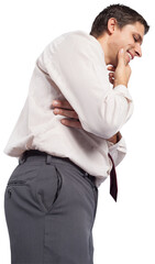 Thoughtful businessman with hand on chin