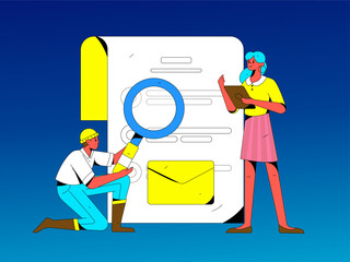 Job Interview People Flat Vector Concept Operation Hand Drawn Illustration
