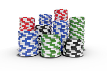 Digital image of 3D gambling chips