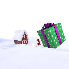 Santa delivering large gift