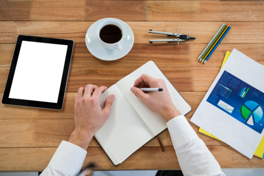 Businessman working at his desk
