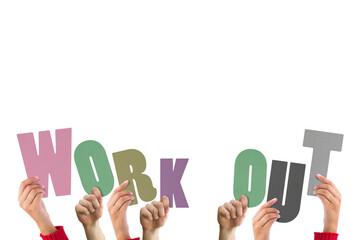 Fototapeta premium Hands holding up work out