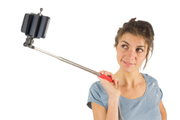 Casual brunette taking a selfie