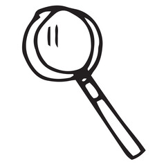 Magnifying glass over white background