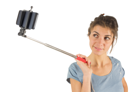 Casual brunette taking a selfie