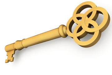 Obraz premium Digitally generated shiny gold key