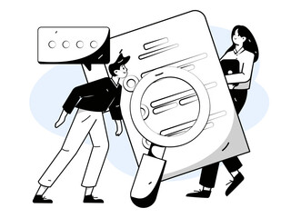 Job Interview People Flat Vector Concept Operation Hand Drawn Illustration

